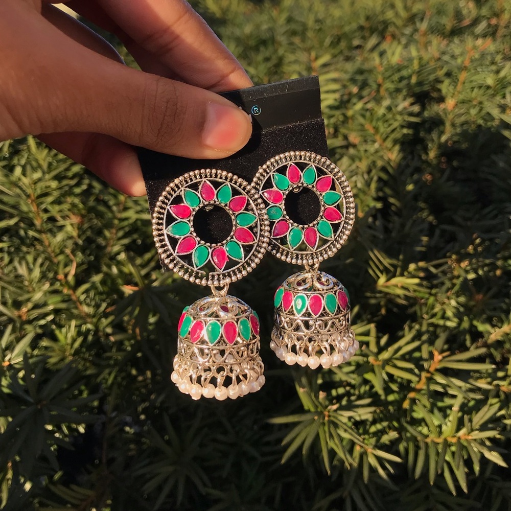 Silver Plated Indian Earrings